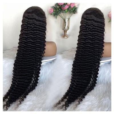 China 13X4 40 Hd Deep Wave Glueless Deep Wave Vietnam Hair Transparent Lace Front Hair Wigs 50 Inches Colors USA To Drop Shipping for sale