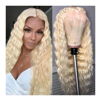 China Deep Wave 100 With 613 Curly Human Hair Deep Wave 613 Frontal Human Hair Lace Wig 13x6 Tone Front 3 Part Curl 36 Front Part Real Hair for sale