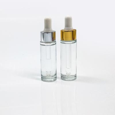 China 15ml Personal Care Round Essential Oil Glass Cosmetic Bottle With Dropper Cap for sale