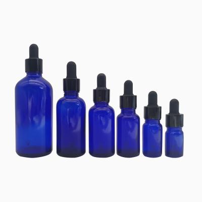 China Personal Care 5ml 30ml 50ml Capacity Multiple Glass Essential Oil Dropper Bottle Blue for sale