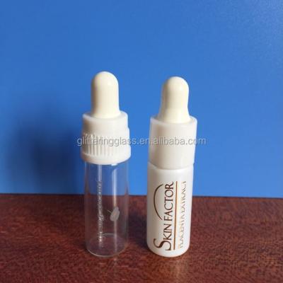 China Personal care 3ml, 5ml, 6ml, 8ml, 10ml white color glass vial with plastic dropper for sale