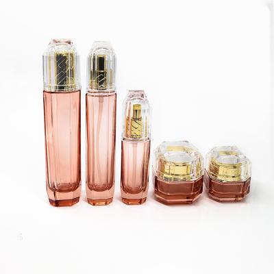 China Personal Care Beauty Cosmetic Lotion Glass Bottle And Cream Jars Sets With Press Pump Spray 30g50g40ml80ml120ml for sale