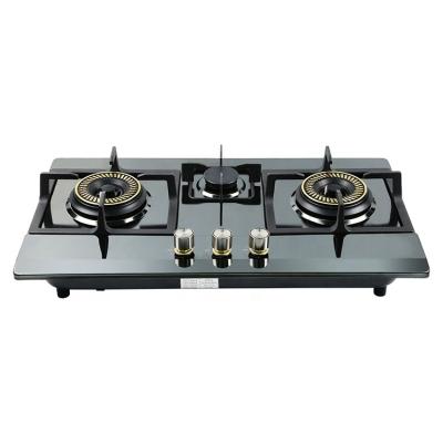 China Luxury Three-head Stove Fierce Stove Liquefied Gas Gas Stove Gas Energy-saving Desktop Burner Kitchen Stainless Steel Natural Luxury for sale