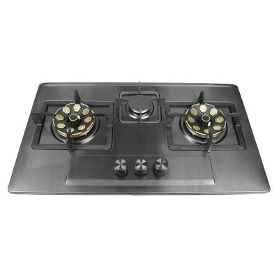 China Luxury 3 Burner Chinese gas stove Stainless steel stove for sale