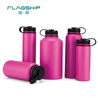 China 2021 PORTABLE new stainless steel water bottle powder coated vacuum flasks insulated sports bottles with lid for sale