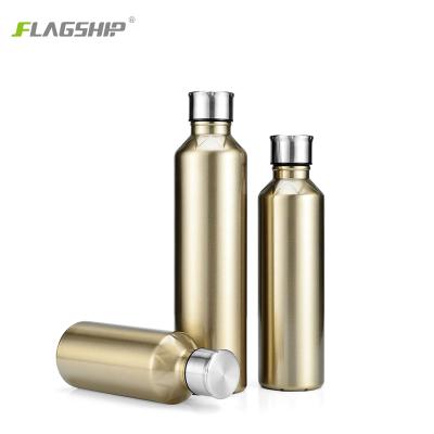 China Business double wall water bottle 18/8 stainless steel interior and a plastic wrapped steel. for sale