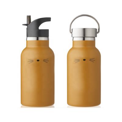 China Custom Logo Gym Run Sport Wall Stainless Steel Water Bottles PORTABLE BPA Free Small Double Mouth With Bamboo Lid for sale