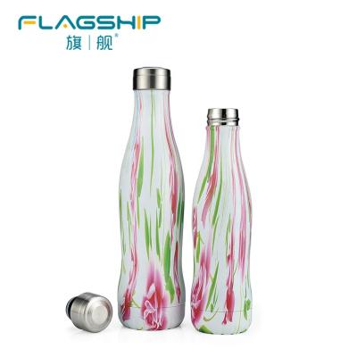 China PORTABLE Stainless Steel 500ML Double Wall Vacuum Water Bottle Cola Shape Bottle With Logo Flask With Steel Lip for sale