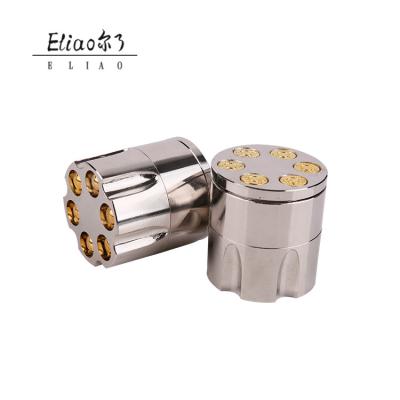 China Erliao Traditional 3 Layer Herb Grinder Bullet Shape Zinc Alloy Mental Hand Muller Grinder For Smoke Tobacco Water Pipe for sale