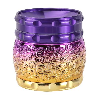 China Tobacoo Factory Direct High Quality Zinc Alloy Grinder 70mm Size With Pattern Unique Design Smoking Herb Grinder for sale