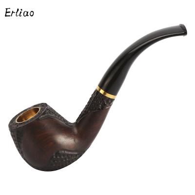 China Erliao New Arrival Eco Friendly Pipes Smoking Pipe Wooden Tobacco Excellent Workmanship Handmade Tobacco Pipe For Tobacco for sale