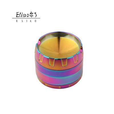 China Erliao New Belt Ashtray Durable Concave Zinc Alloy Colorful Grinder Grass Dry Herb Grinder for sale