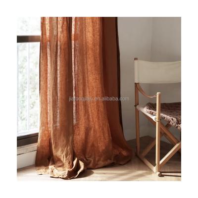 China Blackout Customized French Gauze Sheer Custom Linen Curtain 100% Design Natural Linen Curtain for sale