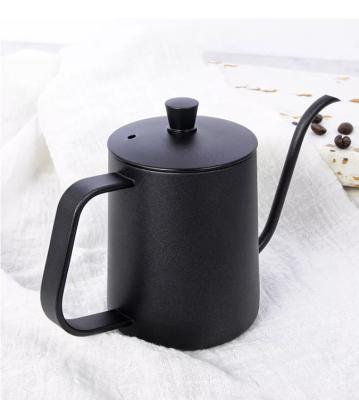 China Stainless Long Spout Tea Kettle Black Long Slender Narrow Teapot Pour Over Drip Coffee Teapot Gooseneck for sale