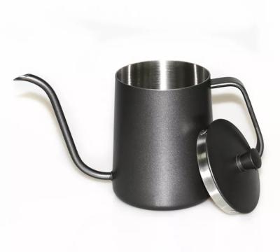 China 350ml 600ml Stainless Steel Handle Drip Coffee Viable Pot With Lid Spout Long Mouth Coffee Kettle for sale