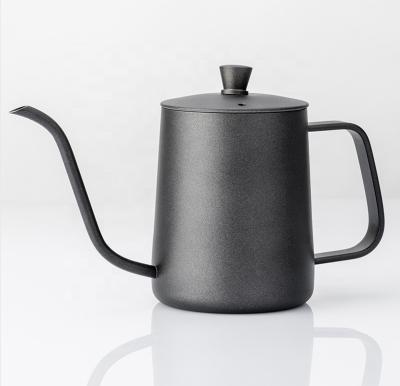 China Sustainable hot sale black color 304stainless steel spill over coffee drip kettle gooseneck sprout percolator for sale