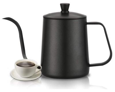 China Sustainable Stainless Steel Hand Drip Kettle With Long Narrow Spout And Ear Hanging Hand Pour Over Coffee Pot for sale