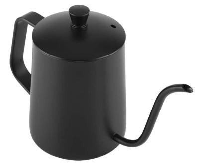 China Durable 20 oz Black Pour Over Gooseneck Coffee Kettle Stainless Steel Long Narrow Spout Pots Drip Coffee Maker Kettle for sale