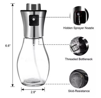 China Kitchen Viable Pump Vinegar ABS Glass Bottle Oil Olive Jar Oil Sprayer Bottle Dispenser for sale