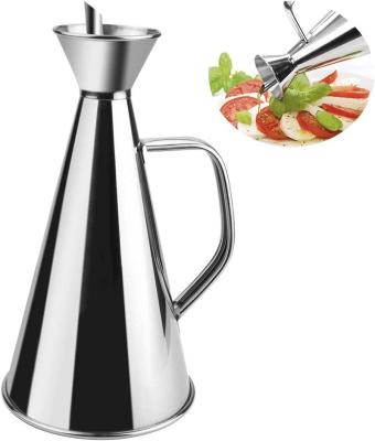 China Conical Stainless Steel Olive Oil Bottle, Viable Oil Kitchen Accessories Dispenser Leakproof 500ml Jar for sale