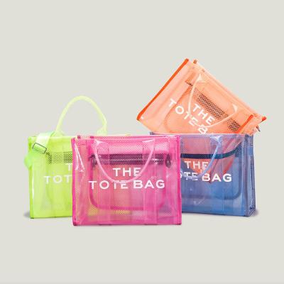 China Best Selling Summer Water Proof Mesh Tote For Beach PVC Sillicon Women Casual Waterproof Bali Handbag Bags Female Bohemian Bag And Purses for sale