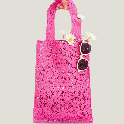 China Best Selling Summer Outdoor Activity Fashion Cavity Mesh Tote For Beach Women Casual Floral Bali Handbag Bags Female Bohemian Bag And Purses for sale