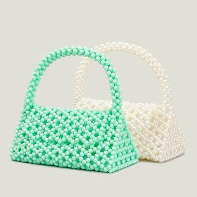 China Best Selling Cute Beading Female Bag and Purses Triangle Style Waterproof Casual Handmade Bags Summer Women Handbag Wholesale Candy Color for sale