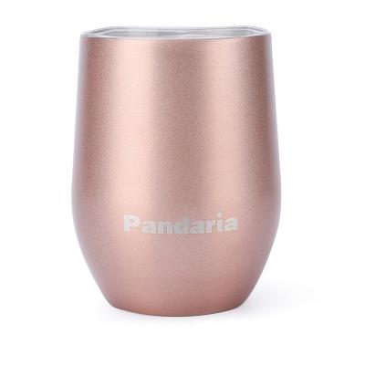 China OEM Household Stocked Classic Hot Selling Thermal Mug SS304 12oz Insulated Stemless Wine Tumbler With BPA Free Lid for sale