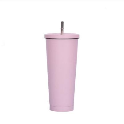 China New Designed Thermal Sports Stocked 18/8 Stainless Steel Grapple Vacuum 24oz Insulated Lean Tumbler With Lid And Straw for sale