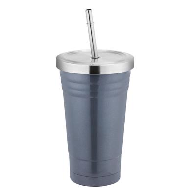 China OEM Stainless Steel Classic Double Wall Travel Mug 16oz Vacuum Stocked Mug With Lid And Straw for sale