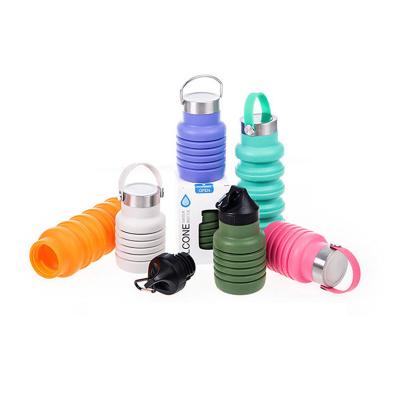 China High Quality Portable Water Bottle Mountaineering Water Bottle Portable Silicone Folding Silicone Folding Water Cup Viable Riding for sale