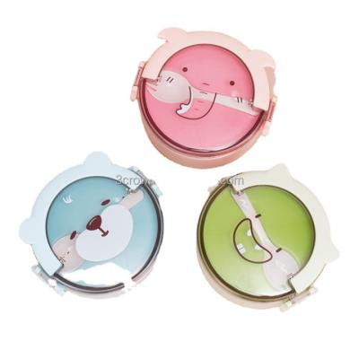 China Multi-layer rigid plastic with handle 2022 new cute children's bowl with lock multi-layer hard plastic bowl with handle for sale