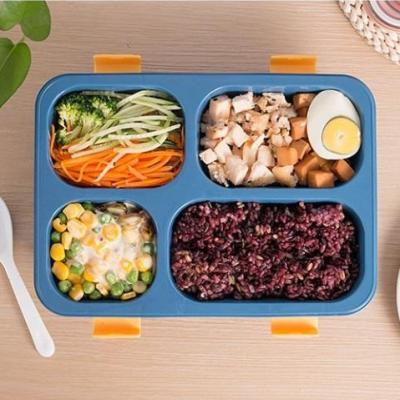 China 4 Compartment PP+AS Plastic Lunch Box Lightweight And Retention Soft Foldable Outdoor Child PP+AS Plastic Camping Lunch Box for sale