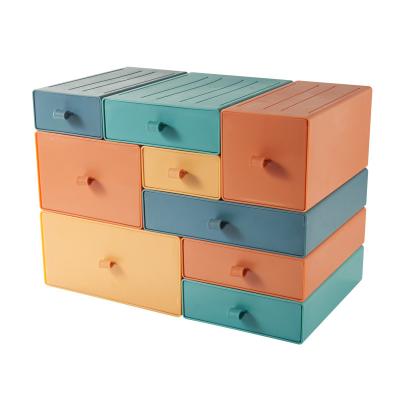 China Small Sundries Drawer Storage Box Student Stationery Plastic Desktop Viable Storage Box for sale