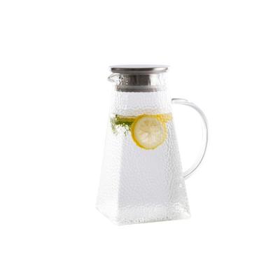 China Factory Direct Sale Traditional Glass Water Jug With Lid SUS304 High Borosilicate Glass Juice And Tea Jug for sale