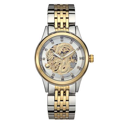 China Water Resistant Classic Chinese style embossed golden dragon Luxury Watch Quartz Stainless Steel Men Mechanical Automatic Watch A Gold Dragon for sale