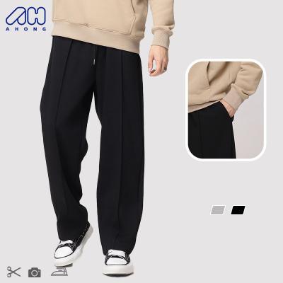 China Men Sports Fitness Breathable High Quality Gym Pants 300g Solid Color Oversized Drawstring Loose Plush Hoodies Warm Pants for sale