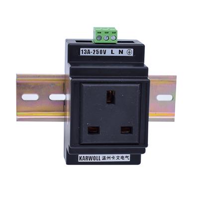 China Industrial Rail Socket 240V 13A UK DIN Modular Socket For English Industrial Power Mounted Modular 3P Socket for sale