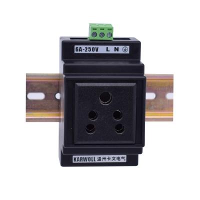 China India/South Africa industrial socket 6A 250V ZA modular industrial din rail socket for sale