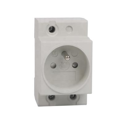 China French Popular FR DIN Rail Electric Power Consumer Socket French EU Model Plugs Socket 16a for sale