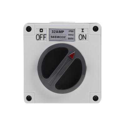 China OFF-ON IP66 Standard AU 56SW332 3Pole 500V AC 32Amp Square Manual Weatherproof Low Voltage Switch Waterproof for sale