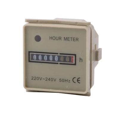 China Electrical Hour Meter HM-1 HM-2 AC220V-240V Black/Grey 50HZ 60HZ Industrial Mechanical Accumulate Time Hour Meter for sale