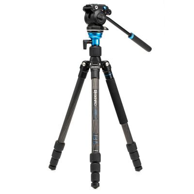 China Free Shipping PORTABLE Lightweight Compact Carbon Fiber Video Monopod Tripod Travel Video Tripod With Leveling Adapter for sale