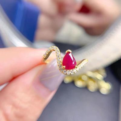 China Custom Red Vintage 925 Sterling Silver Natural Stone Adjustable Fashion Rings CLASSIC for sale