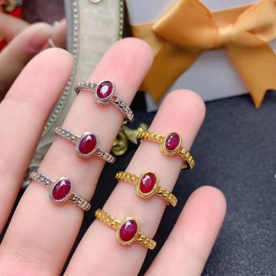 China Wholesale Hot Selling Natural Ruby Cheap Cocktail Rings New Design CLASSIC for sale