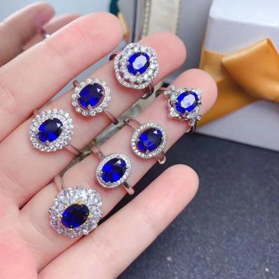 China Reasonable Price CLASSIC High Quality Natural 925 Sapphire Silver Creativity Stacking Moissanite Eternity Jewelry Rings for sale