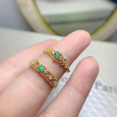 China Fashion CLASSIC Emerald Proposal natural 8925 Diamond Marriage Jewelry Split Rings silver low price for sale