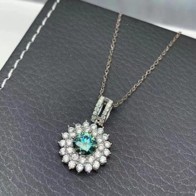 China New Design High Quality CLASSIC 925 Sterling Silver 1 Carat Moissanite Pendant Necklace for sale