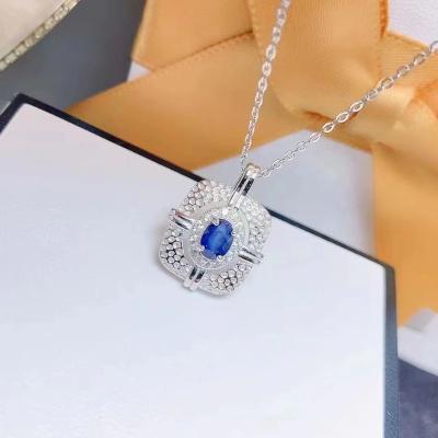 China Natural High Quality CLASSIC Sapphire Custom Logo Personalized Women Necklace for sale