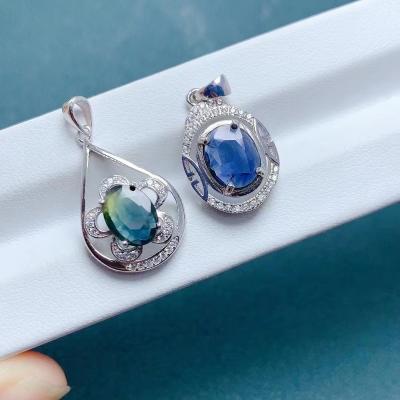 China CLASSIC Hot Popular Natural Sapphire You Are My Sunshine Baseball Flower Necklace for sale